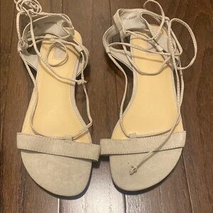 Women's Gray Lace-Up Sandals